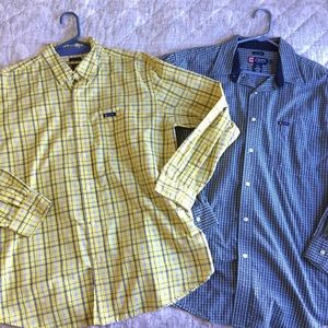 2 plaid Chaps button down shirts